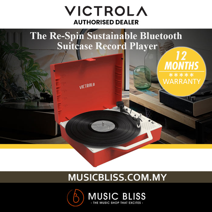 Victrola Re-Spin Sustainable Suitcase Record Player - Poinsetta Red