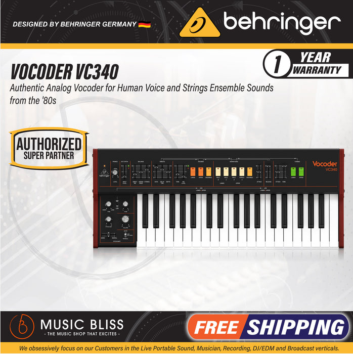 Behringer Vocoder VC340 37-key Analog Synthesizer - Music Bliss Malaysia