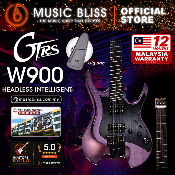 Mooer GTRS Wing W900 Intelligent Headless Electric Guitar with Built-In Effects & Wireless - Aurora Pink