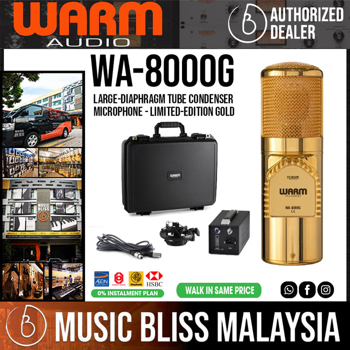 Warm Audio WA-8000 Large-diaphragm Tube Condenser Microphone - Limited-edition Gold - Music Bliss Malaysia