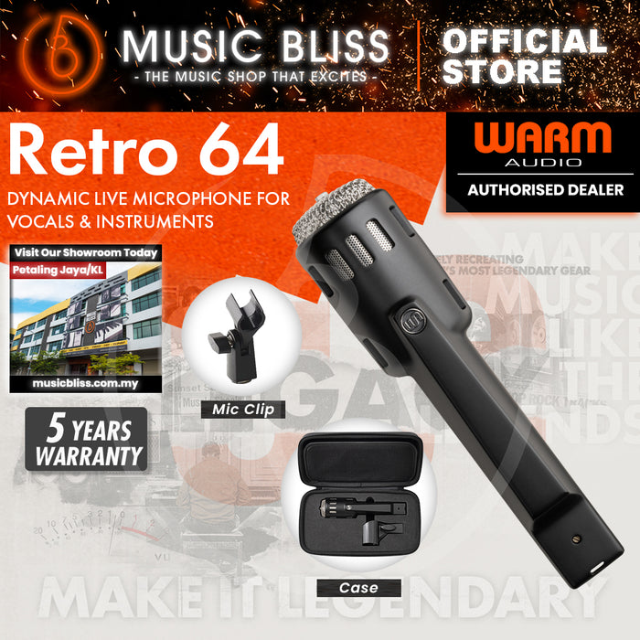 Warm Audio Retro 64 Dynamic Live Microphone For Vocals & Instruments - Matte Black