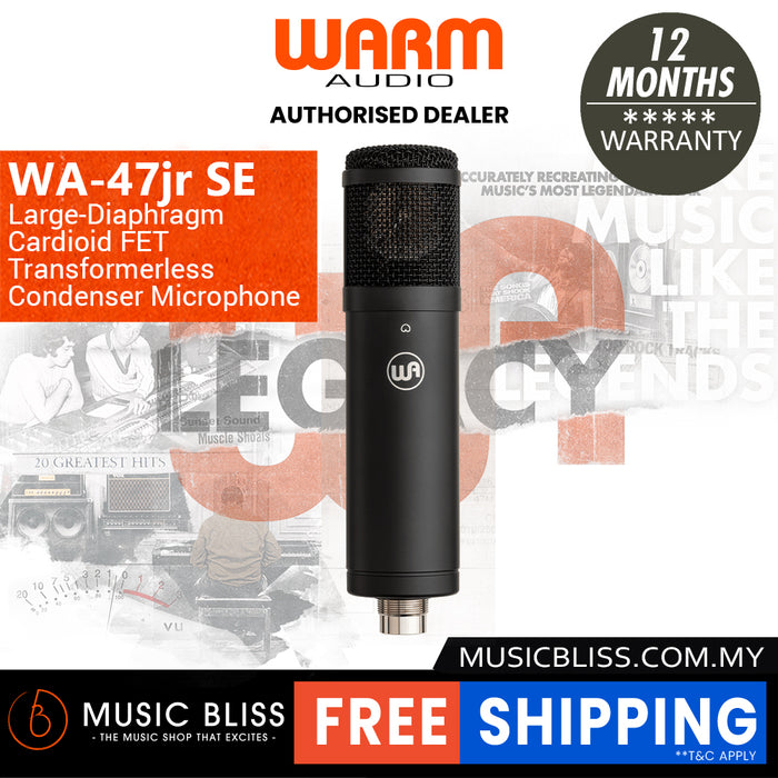 Warm Audio WA-47jr Studio Essential Large-Diaphragm Cardioid Condenser Microphone - Black
