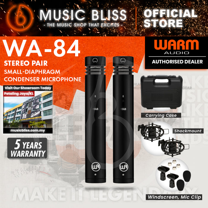 Warm Audio WA-84 Small Diaphragm Condenser Microphone Stereo Pair - Black