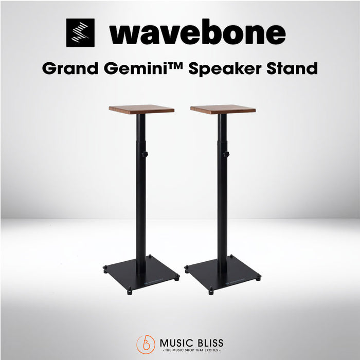 Wavebone Grand Gemini Monitor Stand with Wood Top - Music Bliss Malaysia
