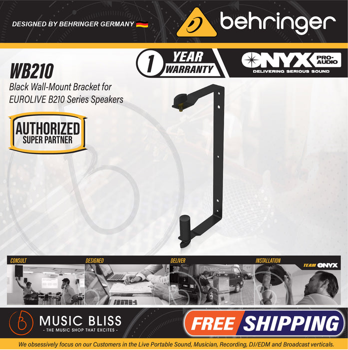 Behringer WB210 Wall-Mount Speaker Bracket for EUROLIVE B210 - Music Bliss Malaysia