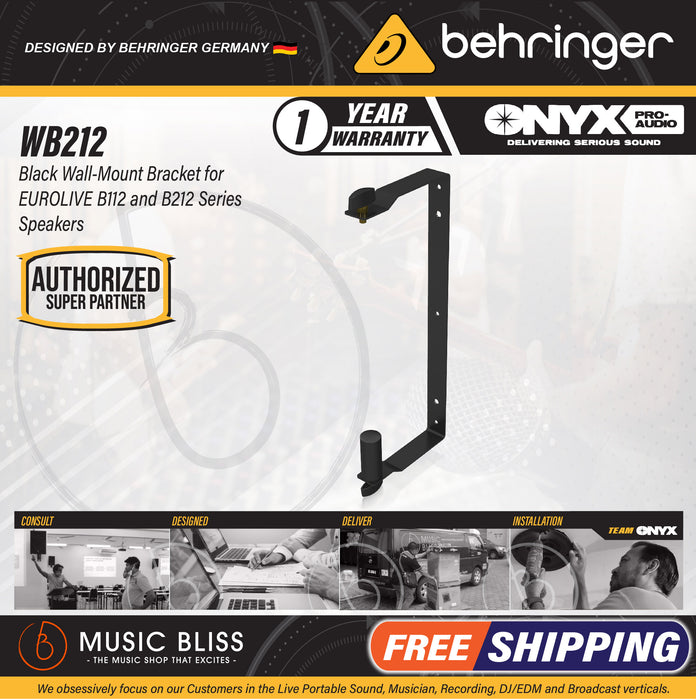 Behringer WB212 Wall-Mount Speaker Bracket for EUROLIVE B212 - Music Bliss Malaysia