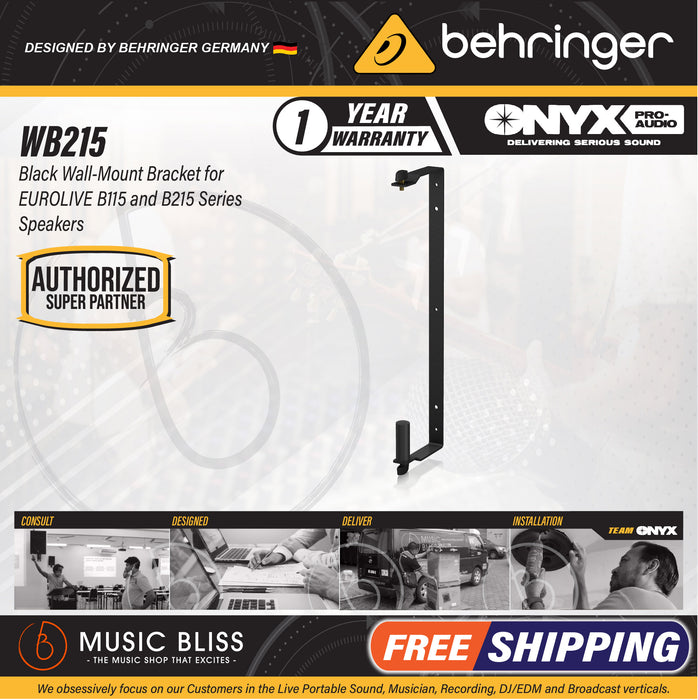 Behringer WB215 Wall-mount Speaker Bracket for Behringer EUROLIVE B215 - Music Bliss Malaysia