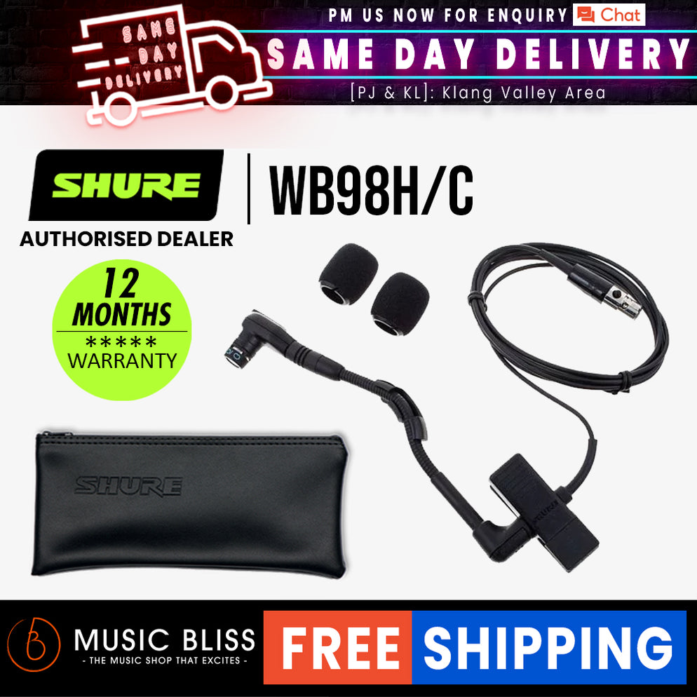 Shure WB98H/C Cardioid Clipon Instrument Microphone for Shure Wireless