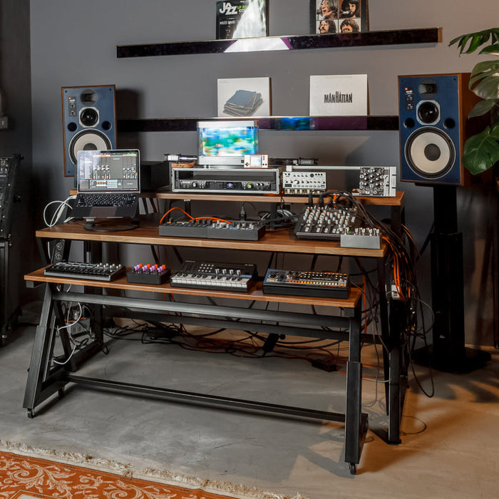 Wavebone Headquarter Studio Workstation Desk with Height Adjustable Z ...