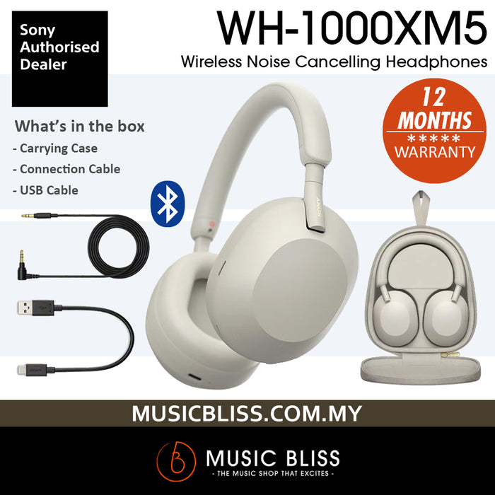 Sony WH-1000XM5 Wireless Noise Cancelling Headphones Silver