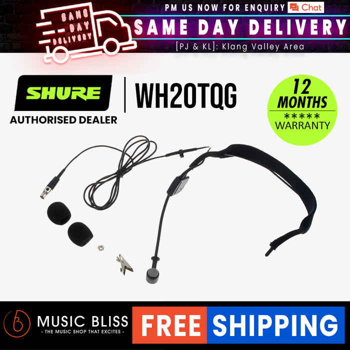 Shure WH20TQG Headset Mic with TA4F Connector for Shure Bodypack Transmitters - Music Bliss Malaysia