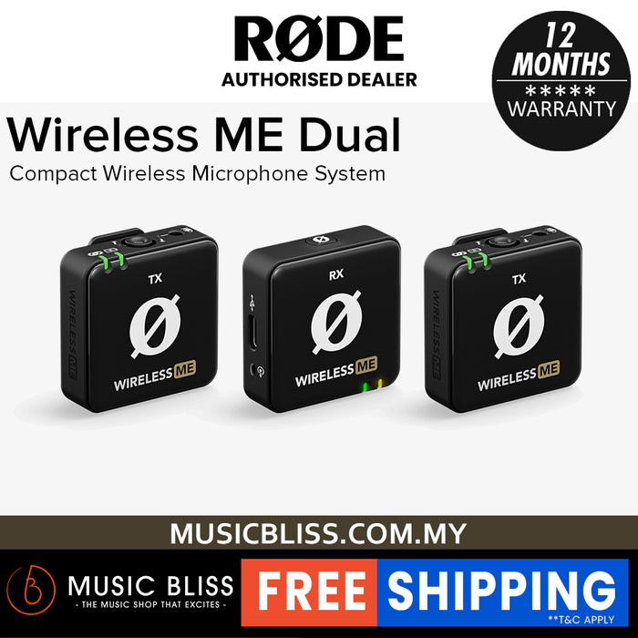 Rode Wireless ME Dual Clip-on Microphone System - Black | Music Bliss ...