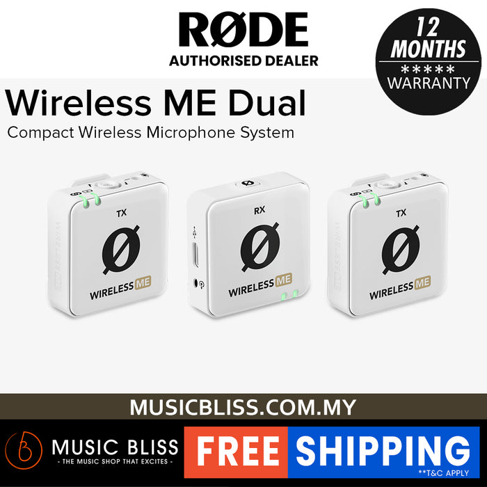 Rode Wireless ME Dual Clip-on Microphone System - White | Music Bliss ...