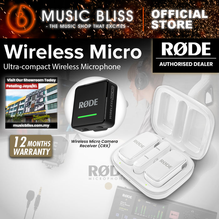 Rode Wireless Micro Ultra 2TX+1RX Compact Wireless Mic for Type C - White