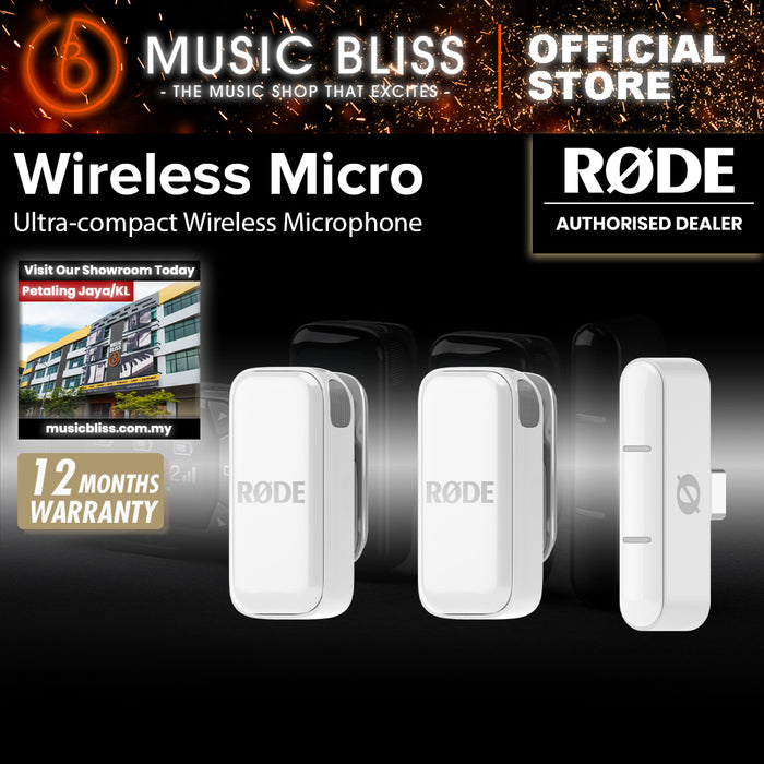 Rode Wireless Micro Ultra 2TX+1RX Compact Wireless Mic for Type C - White