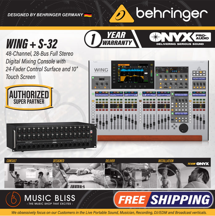 Behringer WING 48-channel Digital Mixer with S32 32-channel Stage Box - Music Bliss Malaysia