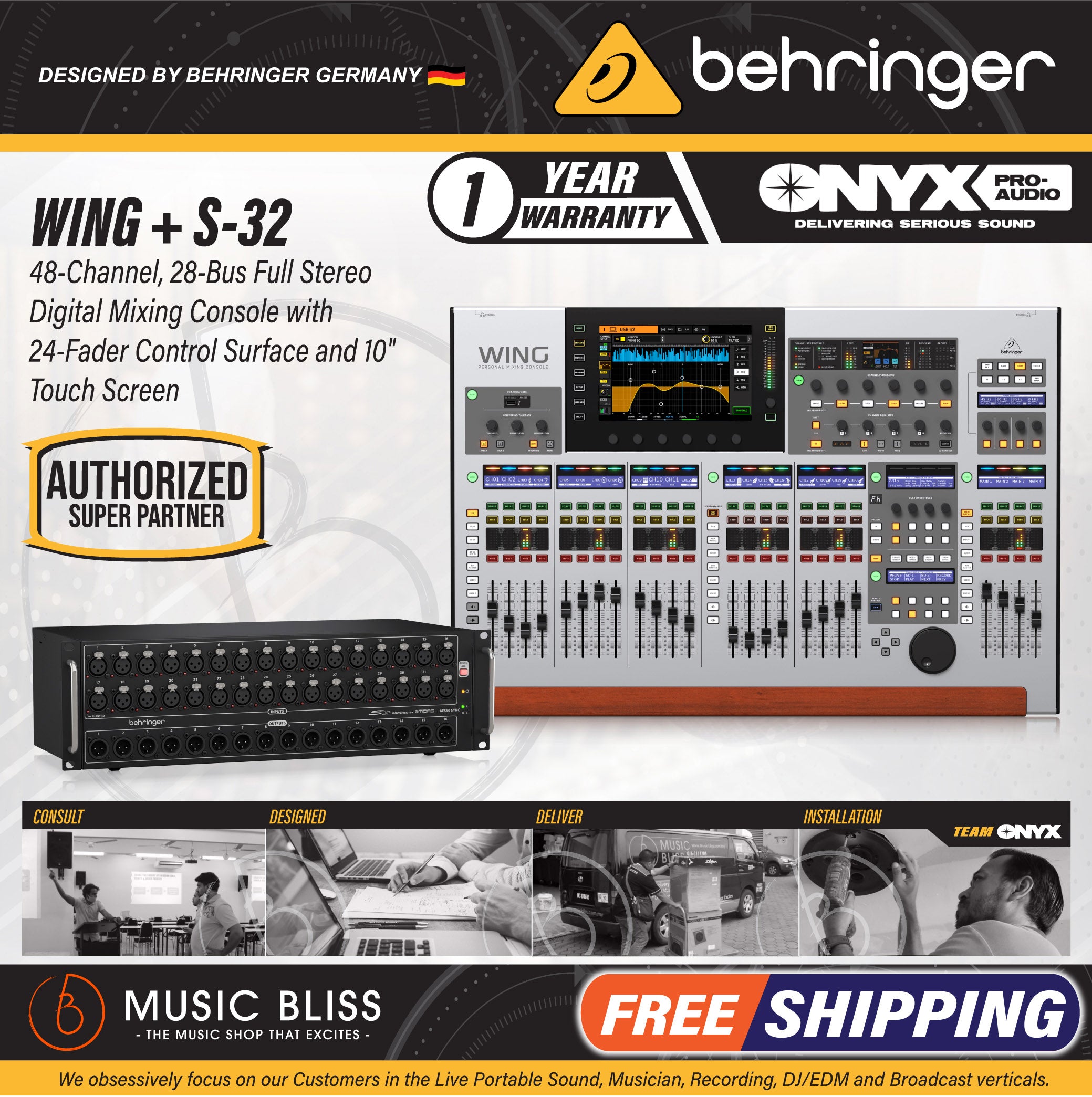 Behringer WING 48-channel Digital Mixer (Free Upgrade Freight Case)