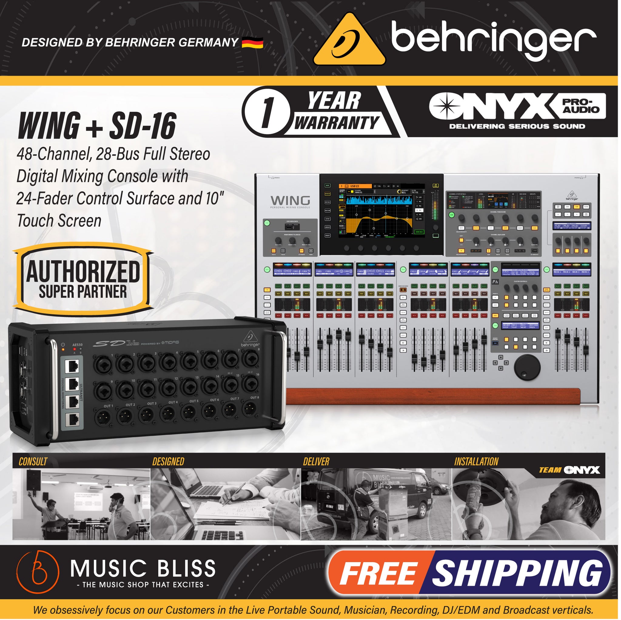 Behringer WING 48-channel Digital Mixer (Free Upgrade Freight Case)
