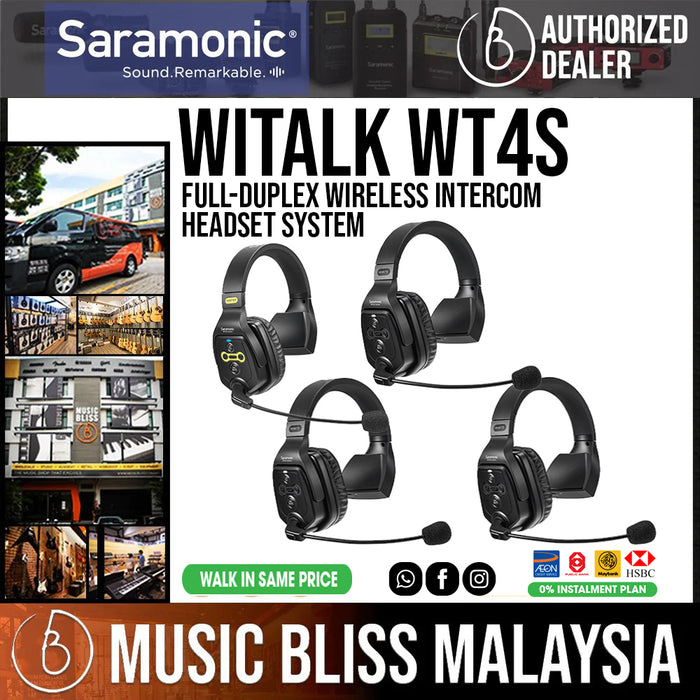 Saramonic WiTalk WT4S 4-Person Full-Duplex Wireless Intercom System with Single-Ear Headsets - Music Bliss Malaysia