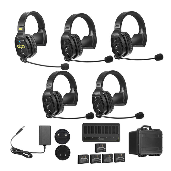 Saramonic WiTalk WT5S 5-Person Full-Duplex Wireless Intercom System with Single-Ear Headsets - Music Bliss Malaysia