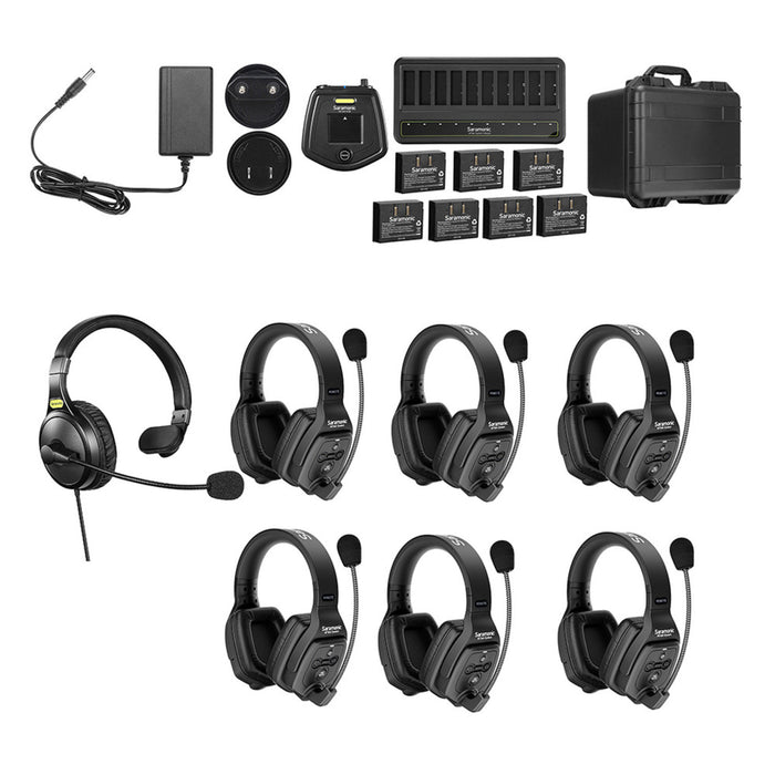 Saramonic WiTalk WT7D 7-Person Full-Duplex Wireless Intercom System with Dual-Ear Remote Headsets - Music Bliss Malaysia