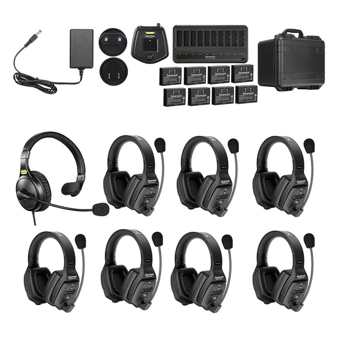 Saramonic WiTalk WT8D 8-Person Full-Duplex Wireless Intercom System with Dual-Ear Remote Headsets - Music Bliss Malaysia