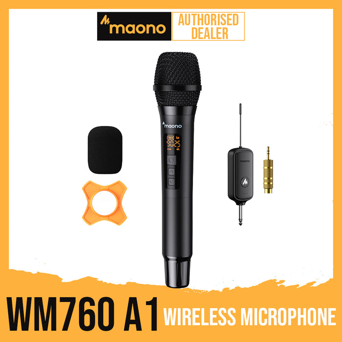 MAONO WM760 A1 Wireless Microphone, 262ft Range, for Singing, Karaoke, DJ, Singing, Church, Speech, Wedding - Music Bliss Malaysia