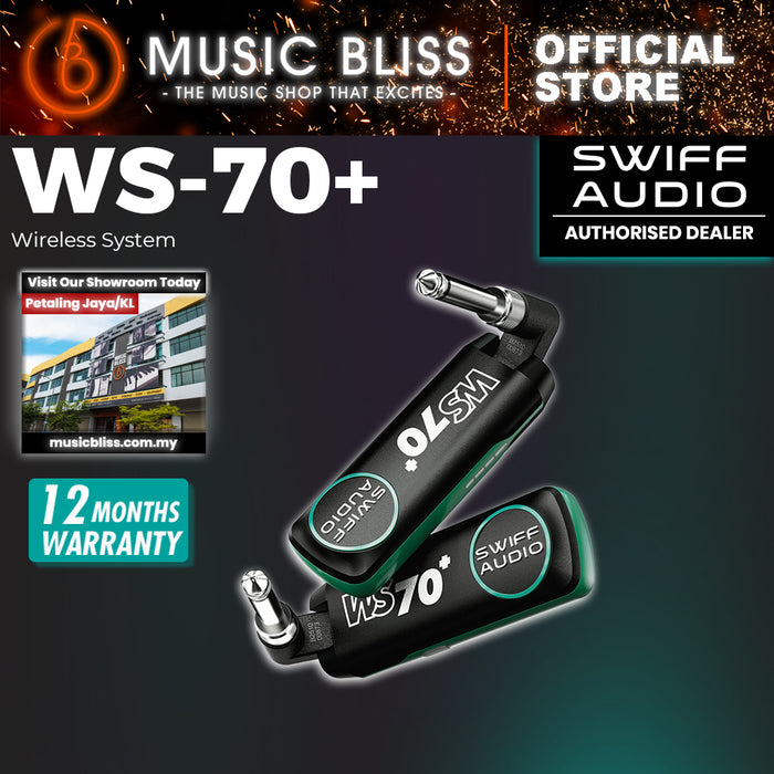 Swiff Audio WS70+ Guitar Digital Wireless System Transmitter for Instrument Low-Latency and High Audio Reproduction