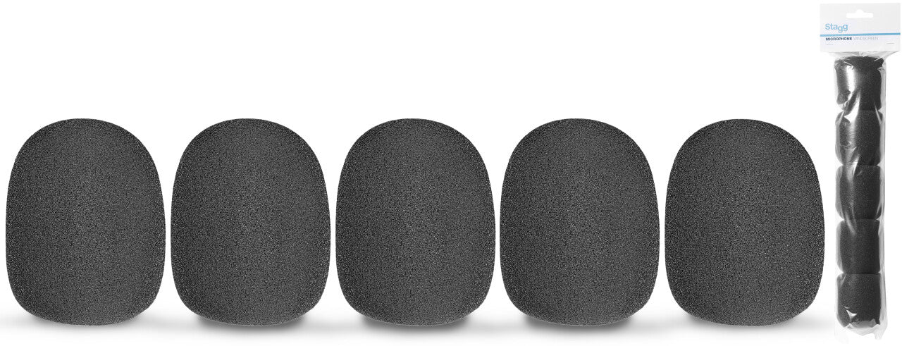 Stagg WS-S35/B5 Foam Windscreen for Microphone (5pcs) - Music Bliss Malaysia