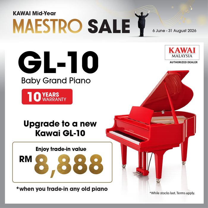 Kawai GL-10 Baby Grand Piano - Ferrari Red