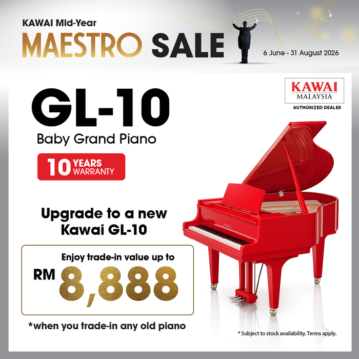 Kawai GL-10 Baby Grand Piano - Ferrari Red