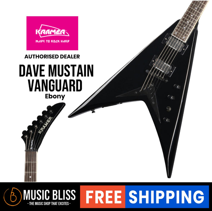 Kramer Dave Mustaine Vanguard Electric Guitar - Ebony - Music Bliss Malaysia