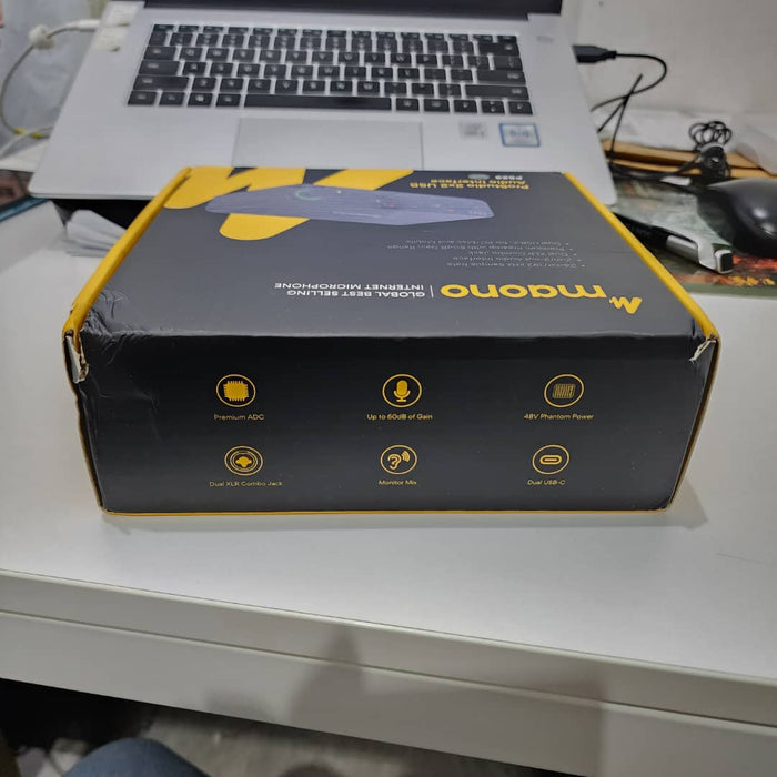 B STOCK (BS-236) MAONO PS22 Gray USB Audio interface for PC with 60 dB Pro-preamp, 24bit/192kHz, Dual USB interface for PC&Smartphone, Routing Software for Home Recording, Music Production, Guitar, Podcast, Streaming