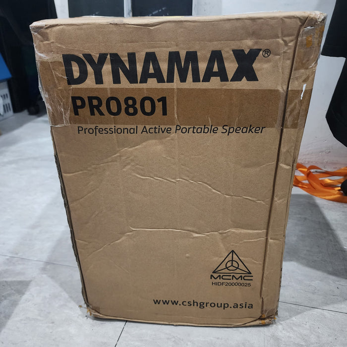 B STOCK (BS-332) Dynamax PRO801C 8" Active Speaker with USB, Bluetooth and 2 x Handheld Microphone