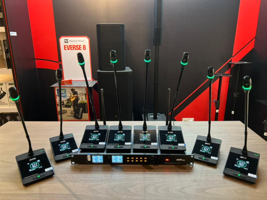 B STOCK (BS-366) AVPF G18 Gooseneck UHF Infrared Frequency Wireless One to Eight 1U Host Configuration : GB3-GS1 Conference Base