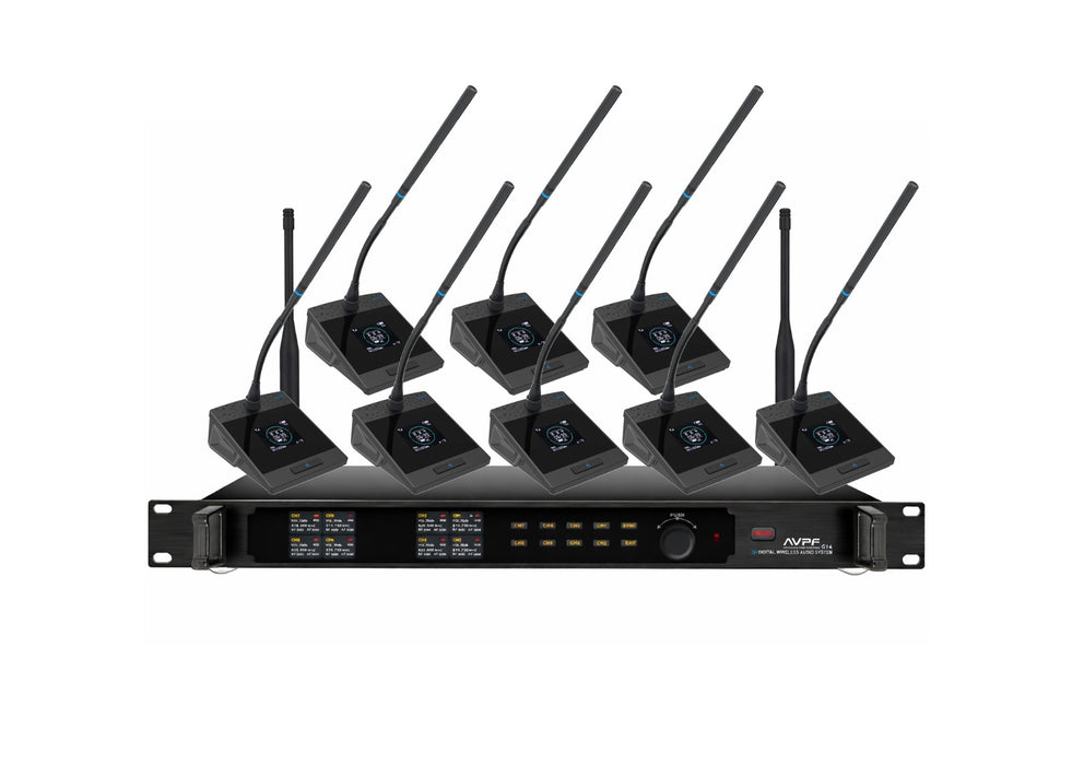 AVPF G18 Interference Tube UHF Wireless Conference Microphone System 1-to-8 (GB3-GS2)