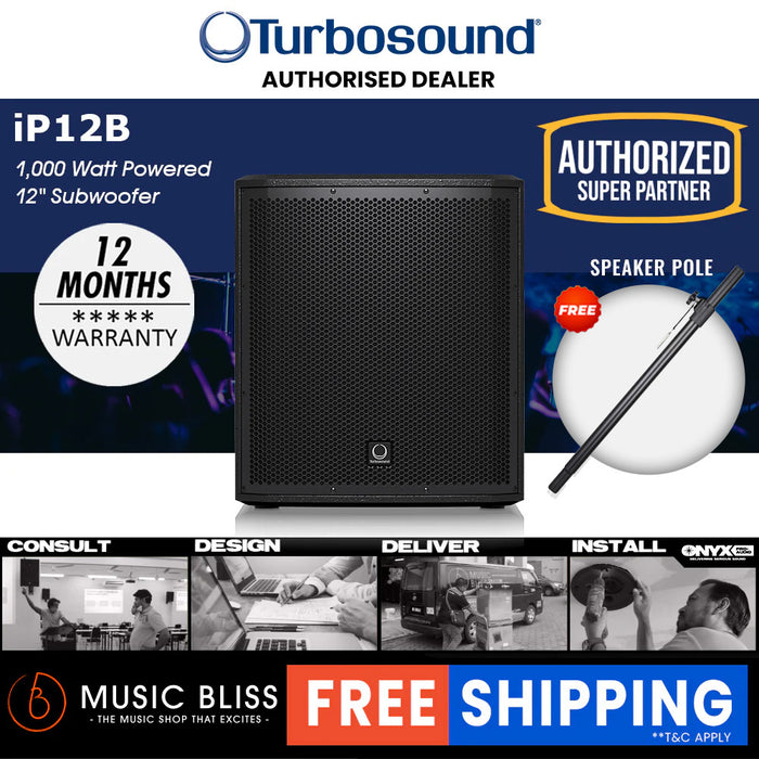 Turbosound iNSPIRE iP12B 1000W 12 inch Powered Subwoofer Music