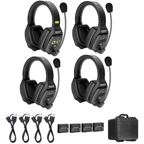 Saramonic WiTalk WT4D 4-Person Full-Duplex Wireless Intercom System with Dual-Ear Headsets - Music Bliss Malaysia