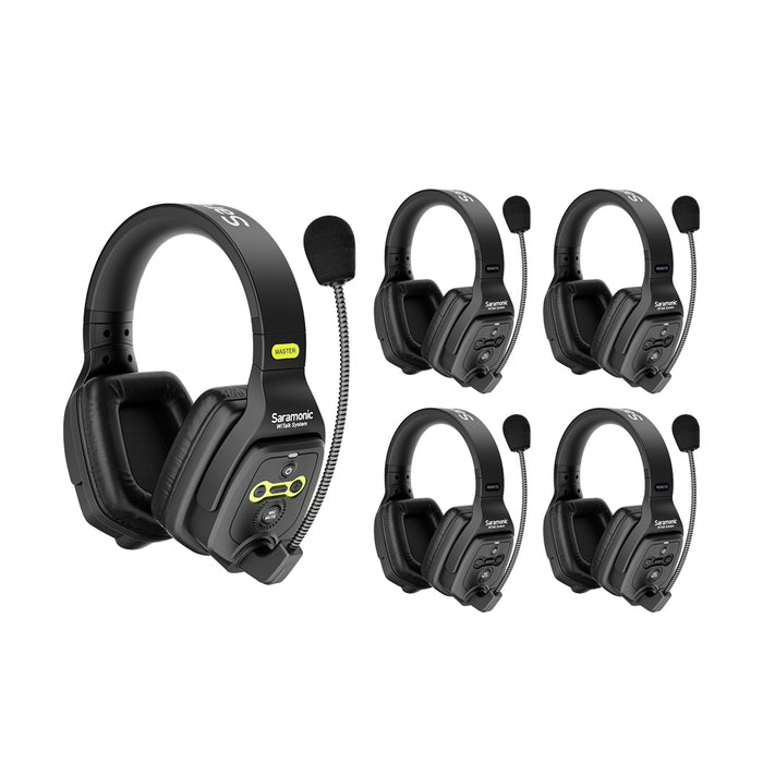 Saramonic WiTalk WT5D 5-Person Full-Duplex Wireless Intercom System with Dual-Ear Headsets - Music Bliss Malaysia