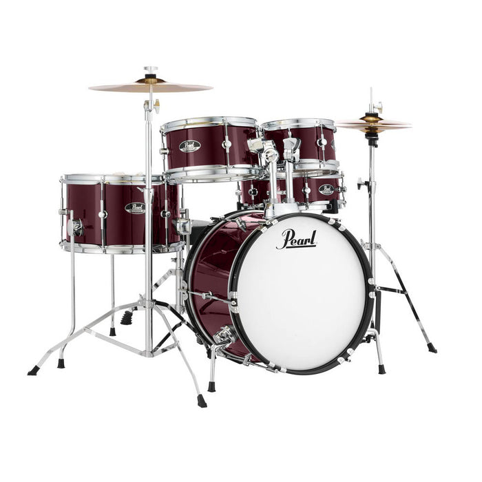 Pearl Roadshow Junior 5-piece Complete Drum Set with Cymbals and Hardware - Wine Red