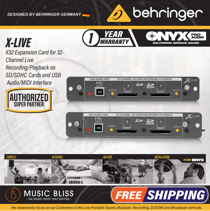 Behringer X-LIVE X32 Expansion Card for 32-channel SD/SDHC card and USB Recording - Music Bliss Malaysia