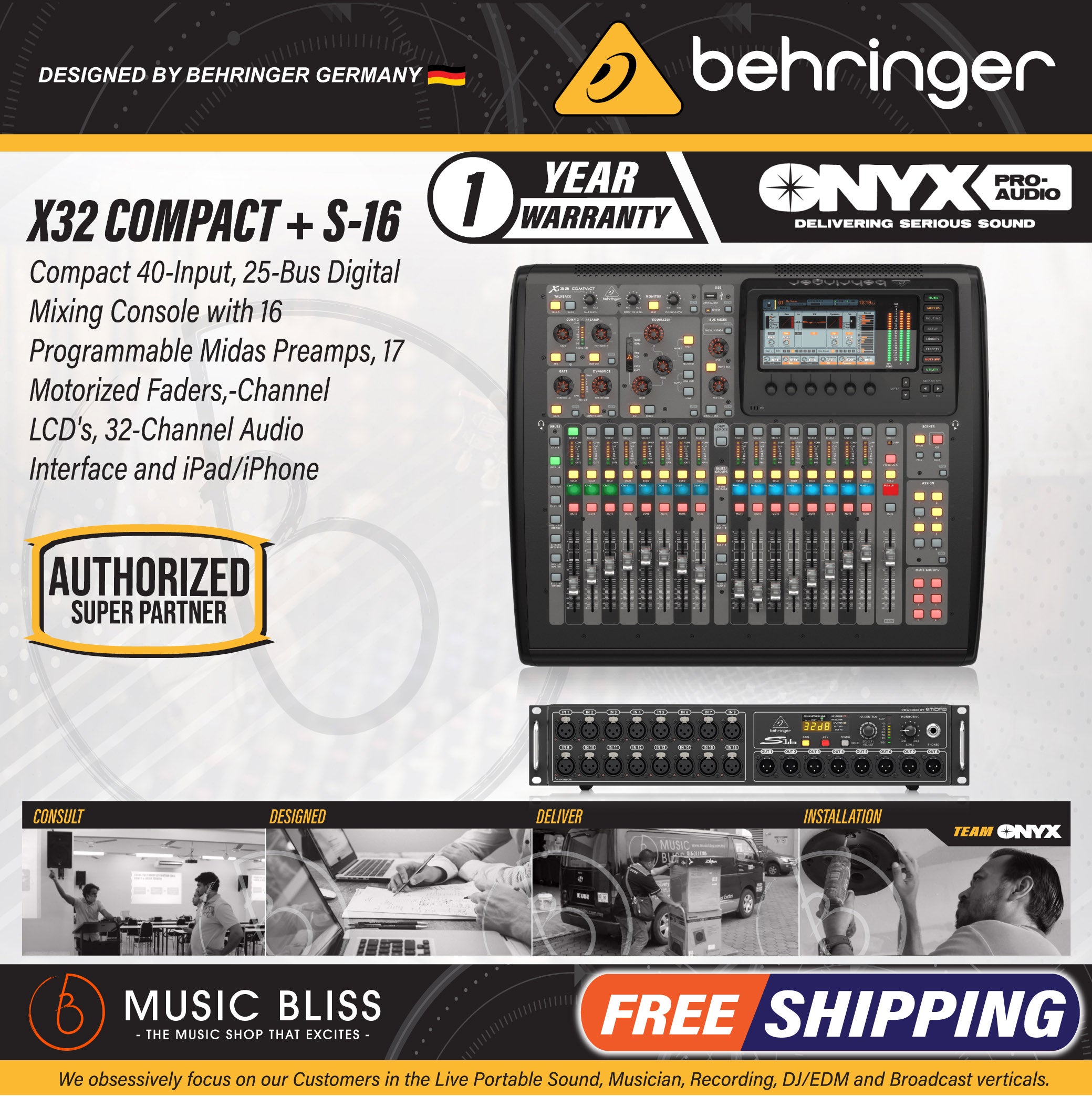 Behringer X32 COMPACT 40-channel Digital Mixer - Music Bliss Malaysia