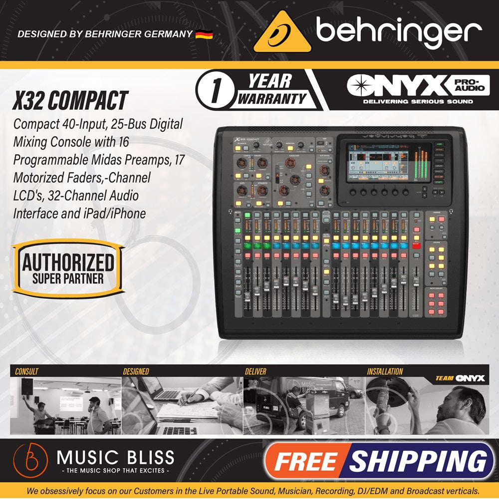 Behringer X32 COMPACT 40-channel Digital Mixer - Music Bliss Malaysia