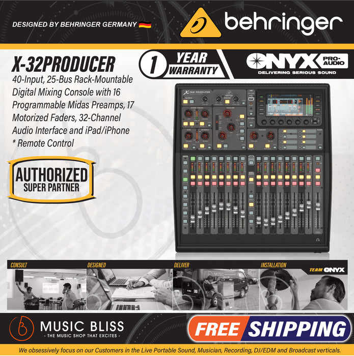 Behringer X32 PRODUCER 40-channel Digital Mixer - Music Bliss Malaysia