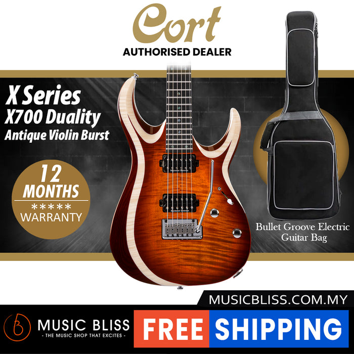 Cort X Series X700 Duality Electric Guitar with Bag - Antique Violin Burst
