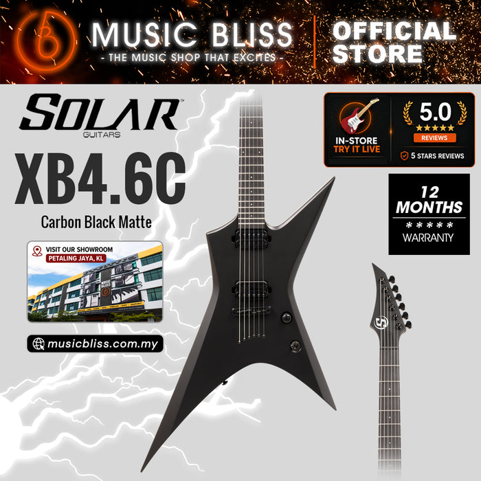S by Solar XB4.6C Electric Guitar - Carbon Black