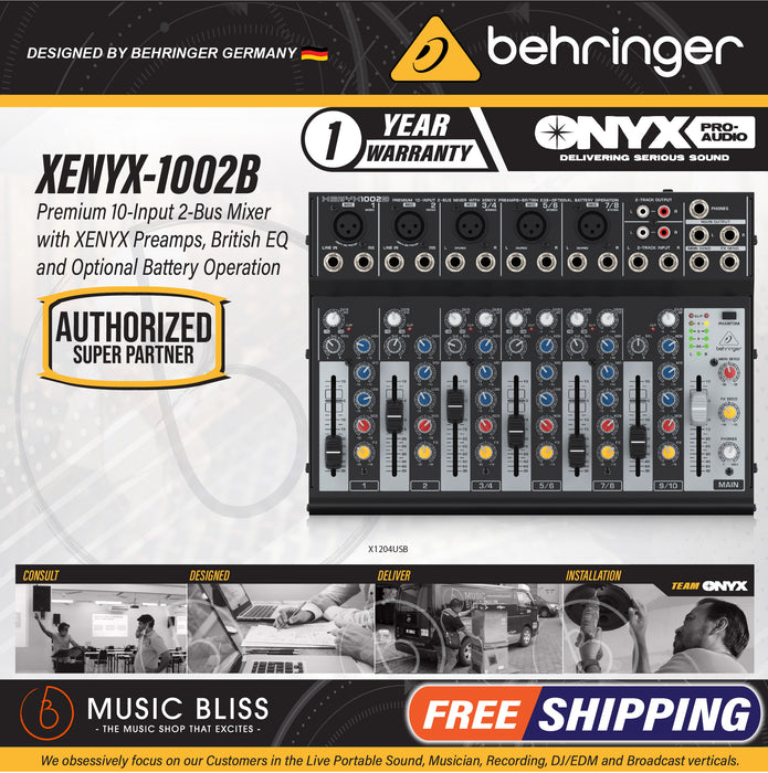 Behringer XENYX 1002B 10-channel Mixer - Music Bliss Malaysia