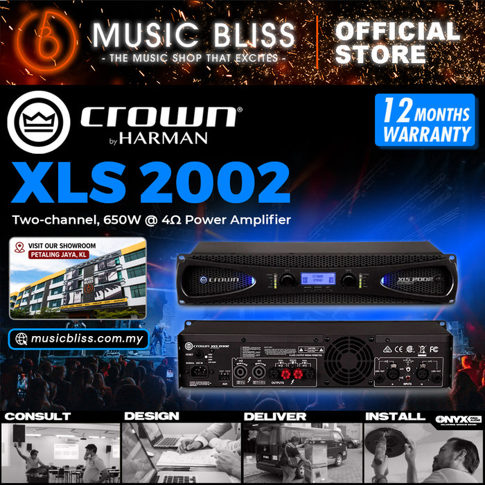 Crown XLS 2002 2-channel Power Amplifier, 375W @ 8Ω