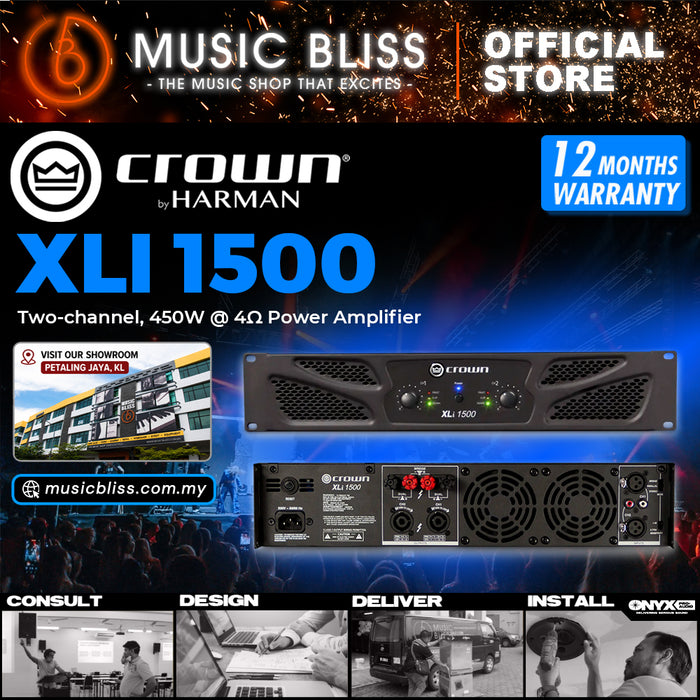 Crown XLi 1500 2-channel Power Amplifier, 350W @ 8Ω