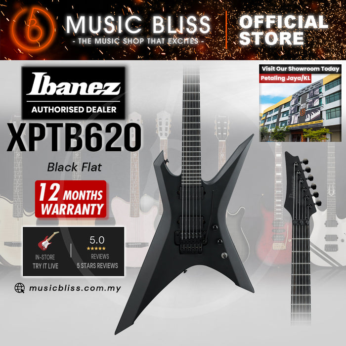 Ibanez Iron Label Xiphos XPTB620 Electric Guitar - Black Flat